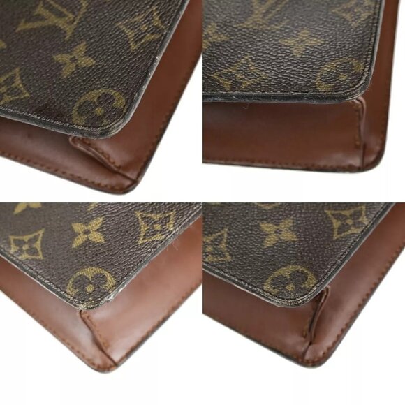 LOUIS VUITTON LV Pochette Homme Clutch Bag Monogram Leather Brown - Picture 7 of 16